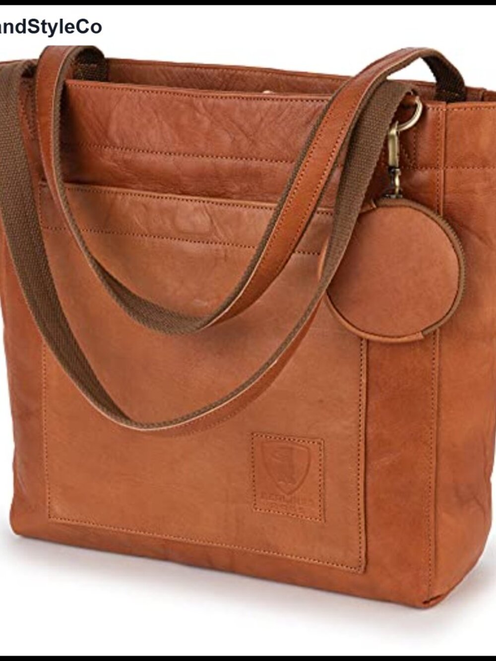 Full Grain Leather Tote Bag Vintage Womens Everyday Travel